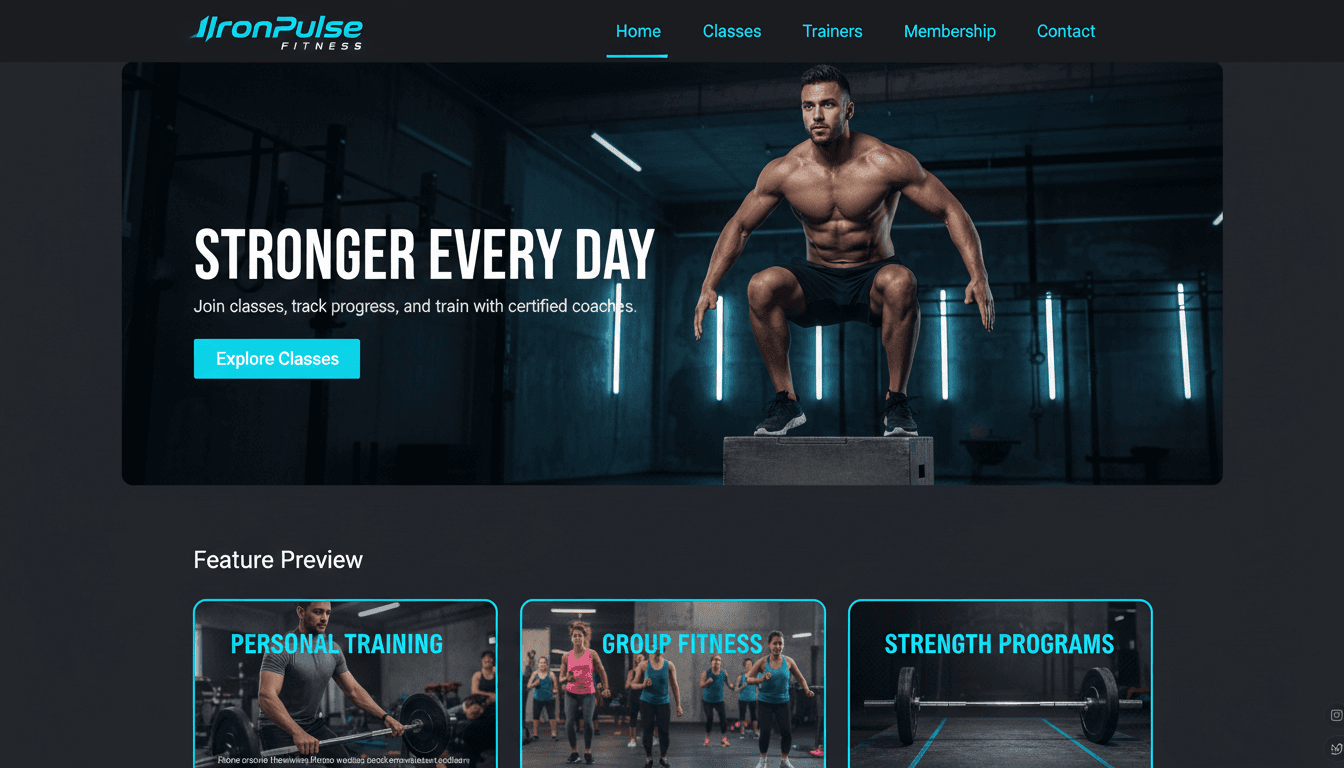 FitZone Gym - Desktop